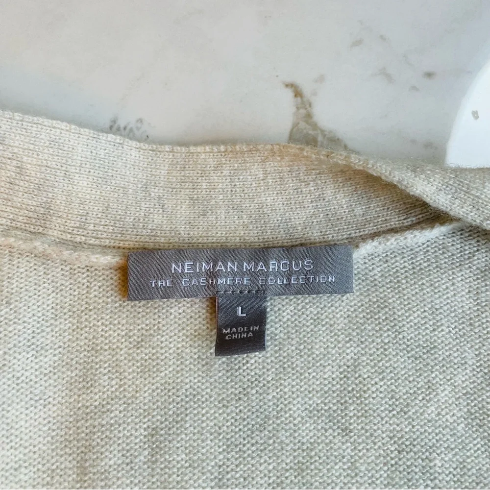 Neiman Marcus 100% Cashmere Open Long Cardigan in Size Large Classy Luxury EUC - Picture 3 of 7